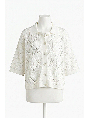 Electric & Rose Camp Knit Shirt in Cloud (view 1)