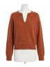 Lilla P Orange Split Neck Raglan Pullover in Chutney Size L - photo 1