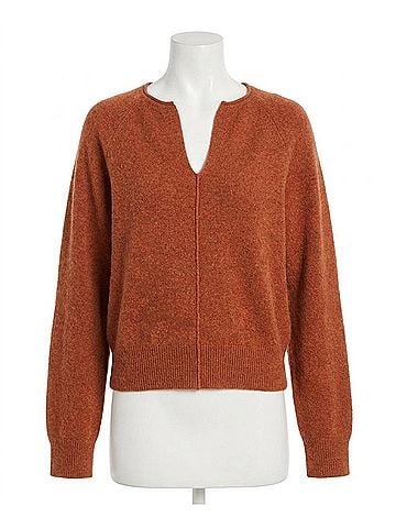 Lilla P Split Neck Raglan Pullover in Chutney (view 1)