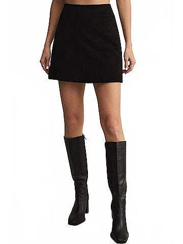 Z Supply Ciera Sueded Mini Skirt in Black (view 2)