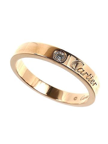 Cartier CARTIER Cartier 18KPG Pink Gold C de Wedding Ring with 1 Diamond B4086453 53 3.8g Women's (view 1)