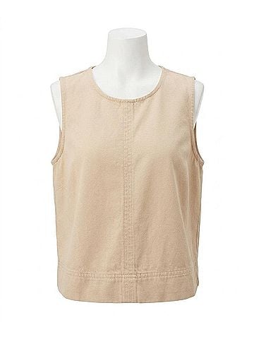 Z Supply Women's Sun Seeker Twill Tank Top in Parchment (view 1)
