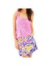 Lilly Pulitzer 100% Cotton 3% Spandex Print Pink Blue Gold Skort Size 4 - photo 1