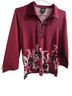 JM Collection Paisley Red Burgundy Long Sleeve Blouse Size S - photo 1