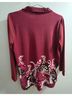JM Collection Paisley Red Burgundy Long Sleeve Blouse Size S - photo 5