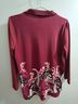 JM Collection Paisley Red Burgundy Long Sleeve Blouse Size S - photo 4