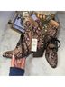 Express Animal Print Brown Tan Ankle Boots Size 6 - photo 6