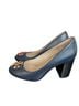 Tory Burch 100% Leather Blue Heels Size 7 - photo 1
