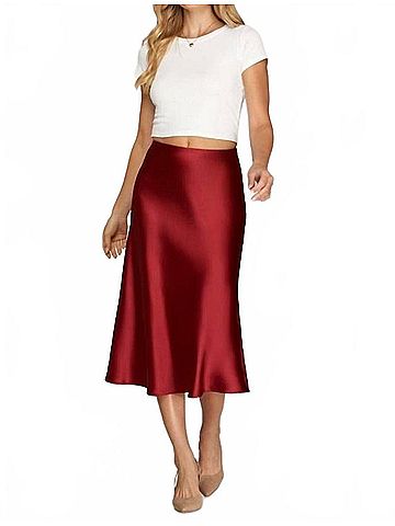 She + Sky Carson Skirt in Poinsettia (view 2)