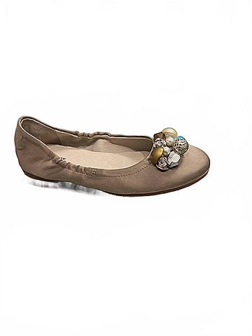 All Black Women's Ballet Shoes With Stones in Beige (view 1)
