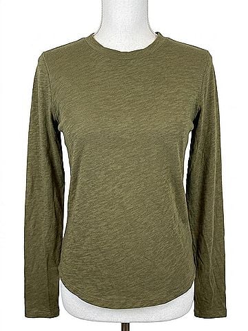 Bella Dahl Long Sleeve Crew Neck Tee in Italian Herb (view 1)