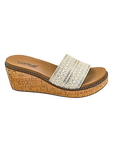 Corkys Women's Wanderlust Wedge Sandals in Ivory (view 1)