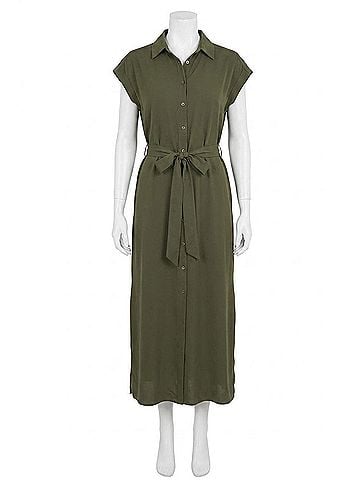 Love Token Maggie Shirt Dress in Olive (view 1)