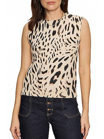 Sanctuary Fuzzy Leopard Vest in Beige (view 2)