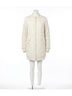 Mystree Solid White Quilted Long Bomber Jacket in Ivory Size M - photo 1