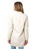 Mystree Solid White Quilted Long Bomber Jacket in Ivory Size M - photo 3