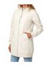 Mystree Solid White Quilted Long Bomber Jacket in Ivory Size M - photo 4