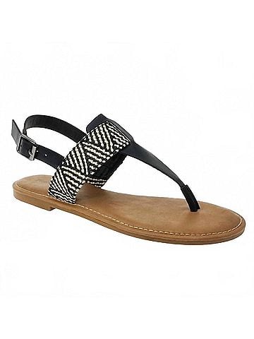 Pierre Dumas Women's Open Toe Raffia Trim Sandal (view 1)