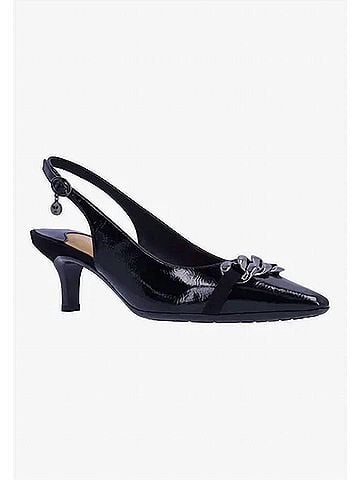 J. Renee Women's Kallan Sling Back Pumps in Black Patent/Suede (view 2)
