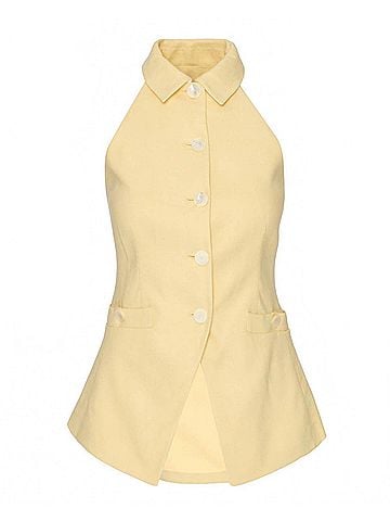 Veronica Beard Orlinda Colared Vest in Chamomile (view 1)