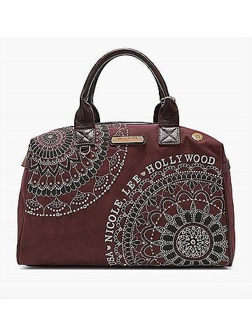 Nicole Lee Women's Josefina Boston Bag With Adjustable Strap in Wine (view 1)
