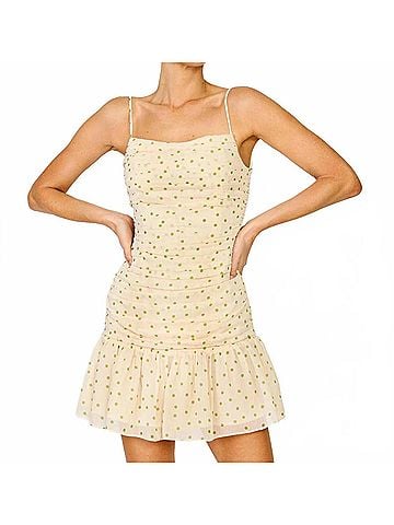 Line & Dot Lilou Mini Dress in Cream (view 2)