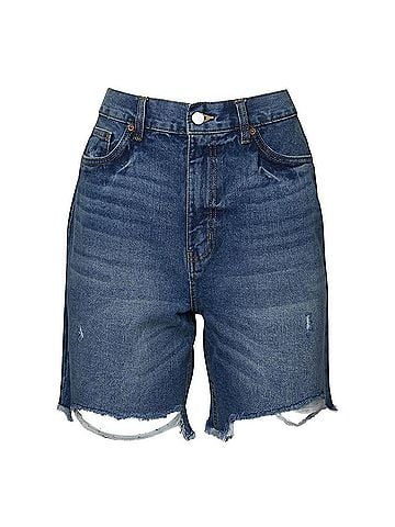 RD Style Boyfriend High-Waisted Distressed Denim Short (view 1)