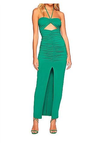 Susana Monaco Gather Front Halter Dress in Nettle (view 2)