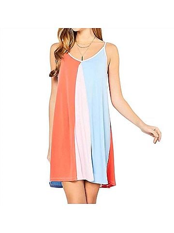 Entro Color Block Sleeveless Mini Dress (view 2)