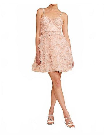 Lucy Paris Lilian Ruffle Mini Dress in Pink (view 2)