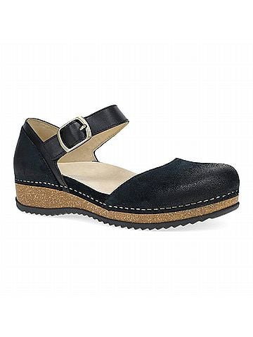 Dansko Women's Mae Sandal in Black Burnished Suede (view 1)