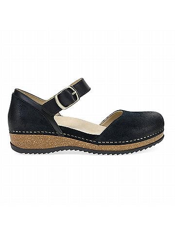 Dansko Women's Mae Sandal in Black Burnished Suede (view 2)