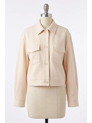 Susana Monaco Pebble Weave Oversized Cargo Jacket in Belgian Creme (view 1)