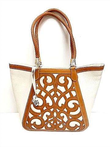 Brighton Genevieve Laser Cut Leather Satchel Purse (view 1)