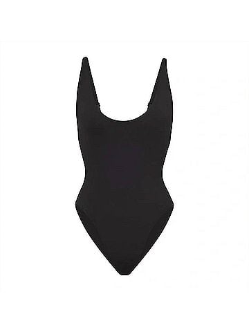 SKIMS Recycled Swim Scoop Neck One-Piece in Onyx (view 1)