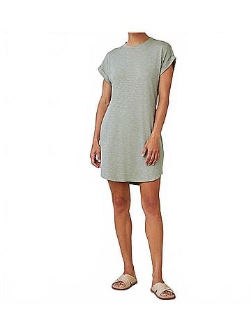 Bella Dahl Roll Sleeve T-Shirt Dress in Olive (view 2)