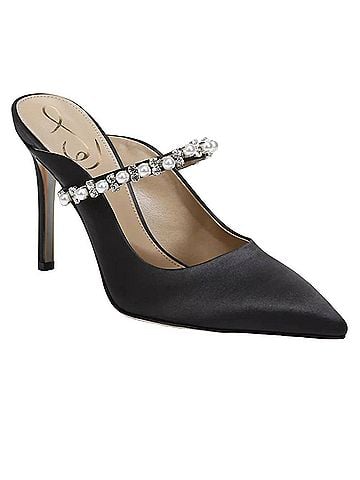Sam Edelman Hyland Heels in Black Satin (view 1)