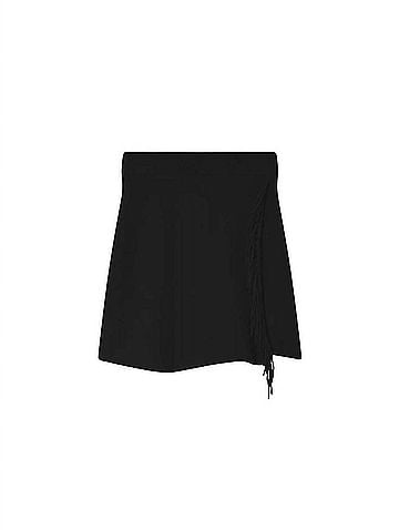 White + Warren Brushed Cashmere Fringe Mini Skirt (view 1)