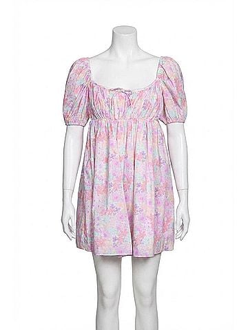For Love & Lemons Kennedy Floral-Print Open-Back Cotton-Poplin Mini Dress (view 1)