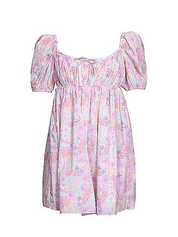 For Love & Lemons Kennedy Floral-Print Open-Back Cotton-Poplin Mini Dress (view 2)