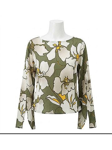 Ramy Brook Amanda Jasmine Long Sleeve Top in Safari Floral (view 1)