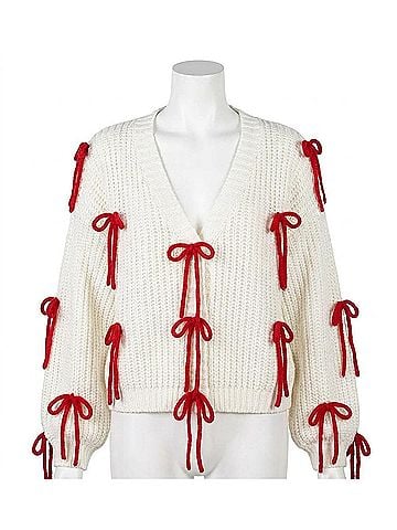 Show Me Your Mumu Sweet Carma Cardi With Bow in Cream (view 1)