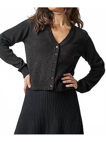 Lilla P V Neck Sparkle Cardigan in Black Sparkle (view 2)