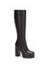 Andrea Black Women's Platform Tall Riding Boots Size 8 - photo 1
