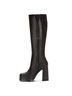 Andrea Black Women's Platform Tall Riding Boots Size 8 - photo 3