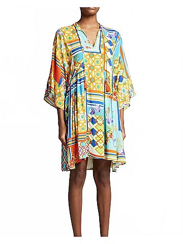 Johnny Was Mixi Short Kaftan Dress in Multi (view 2)
