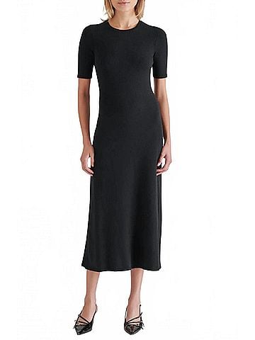 Steve Madden Francis Midi Sweater Dress in Black (view 2)