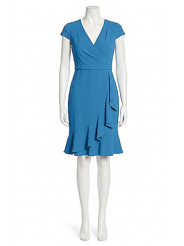 London Times Ruffled Draped Skirt Sheath Dress in Dirblue (view 1)