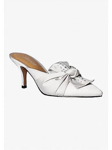 J. Renee Women's Mianna Rhinestones Slides in Steel Gray Satin (view 2)