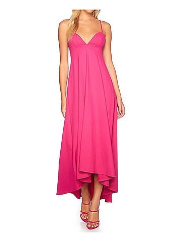 Susana Monaco Sweetheart String High Low Midi Dress in Peony (view 2)